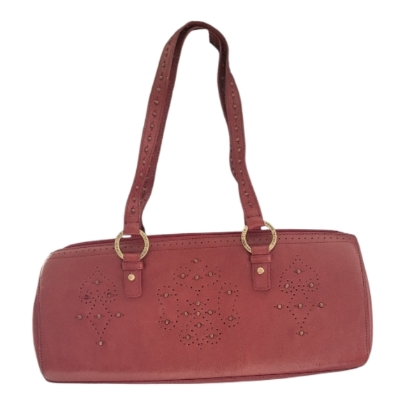 Kenneth Cole New York Red Stud-Detail Leather Shoulder Bag - Picture 3 of 10